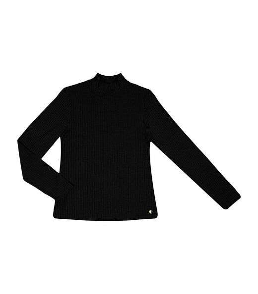 Blusa Manga Longa Canelada Rovitex Preto