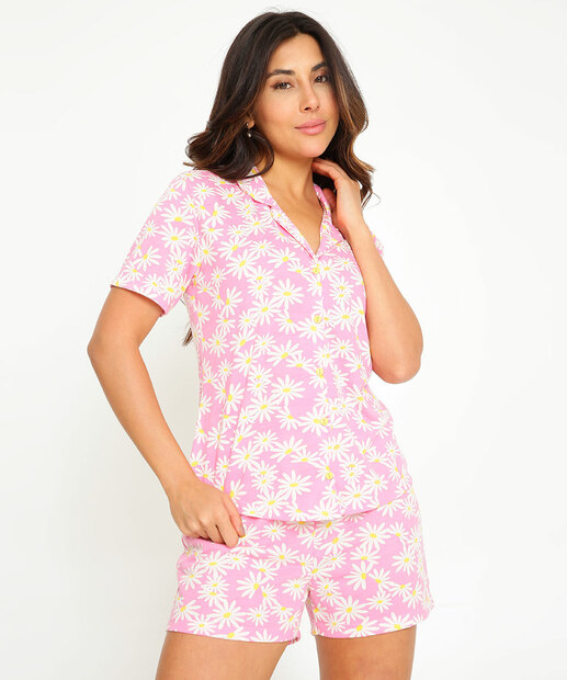 Pijama Americano Feminino Margaridas Marisa