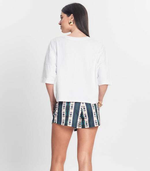 Short Feminino Estampado Donna Verde