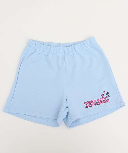 Conjunto Infantil Moletinho Hello Kitty Tam 4 a 10 Azul