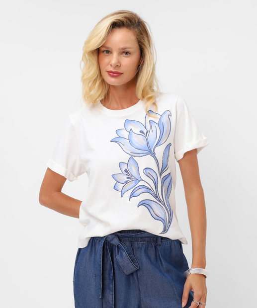 Image_Blusa Feminina Estampa Flores Marisa Off White
