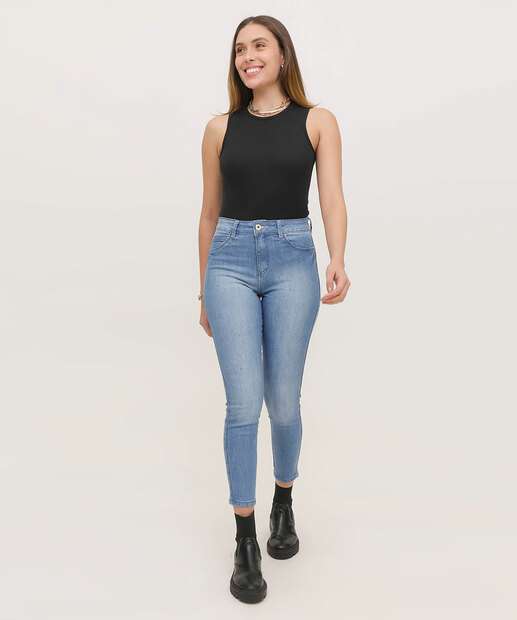 Calça Jeans Skinny Feminina Brilho Biotipo