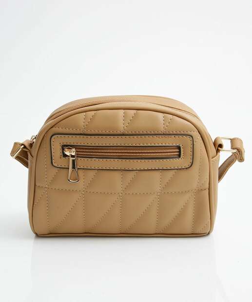 Bolsa Transversal Crossbody Feminina Matelassê Marisa Bege