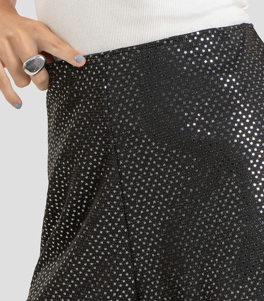 Shorts Feminino em Malha Lantejoula Dianna Preto