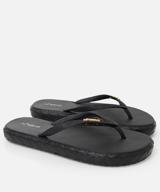 Chinelo Feminino Tiras Textura Meleve Preto