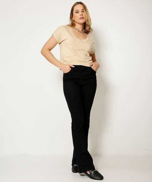 Blusa Feminina Básica Manga Curta Marisa  