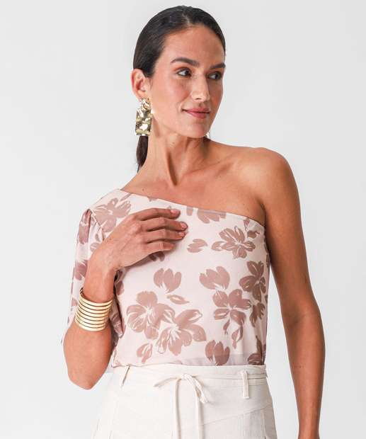 Image_Blusa Feminina Ombro Só Tule Flores Marisa Bege