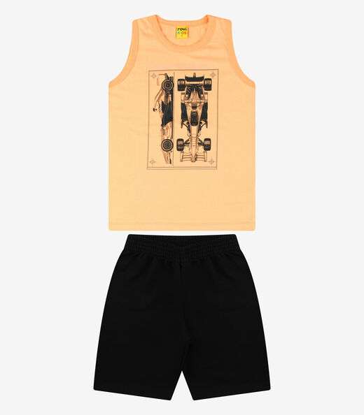 Conjunto Regata com Bermuda Menino Rovi Kids Laranja
