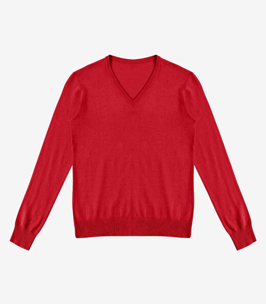 Image_Sueter Feminino Gola V Em Tricot Rovitex Vermelho