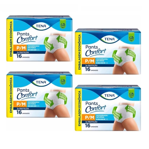 Image_Kit 4 Fraldas Adulto Tena Pants Confort P/M 16 Unidades cada