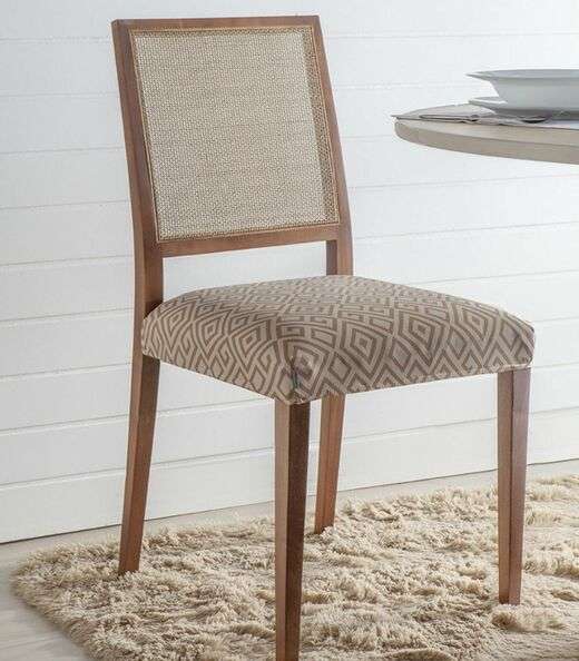 Image_Capa Estampada Para Assento De Cadeira Adomes Bege