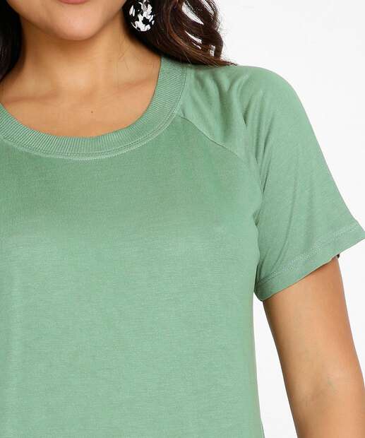 Blusa Feminina Decote Canelado Manga Curta Marisa