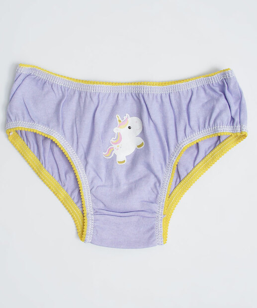 Kit 5 Calcinhas Infantil Estampadas Marisa Tam 4 a 12