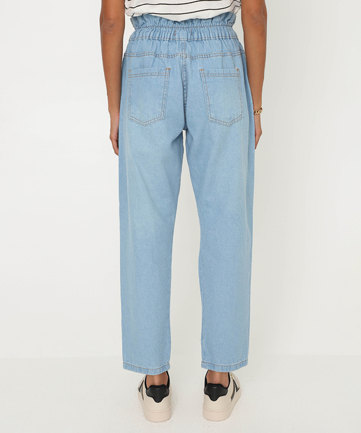 Calça Jeans Feminina Clochard Bolsos Azul