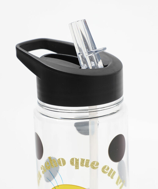 Garrafa Squeeze Estampa Piu Piu 680ML Preto
