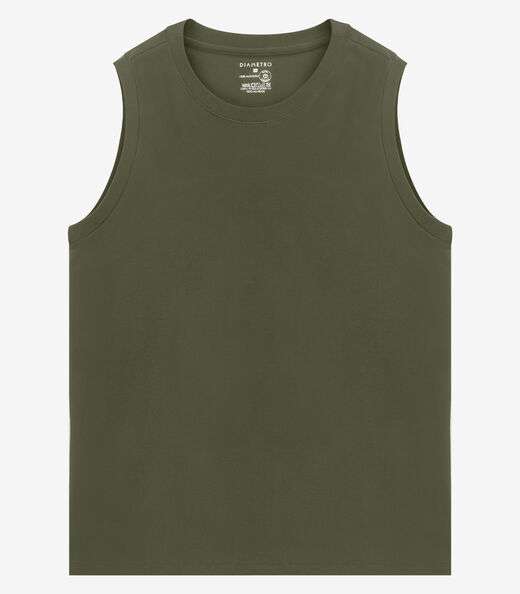 Regata Masculina Básica Meia Malha Diametro Verde