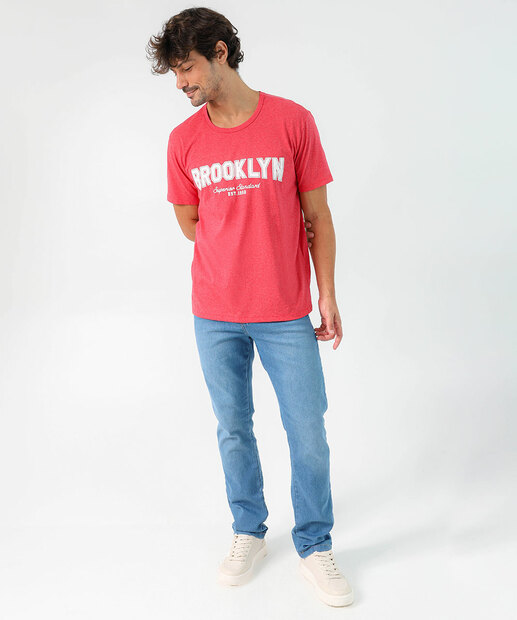 Camiseta Masculina Estampa Frontal Manga Curta 