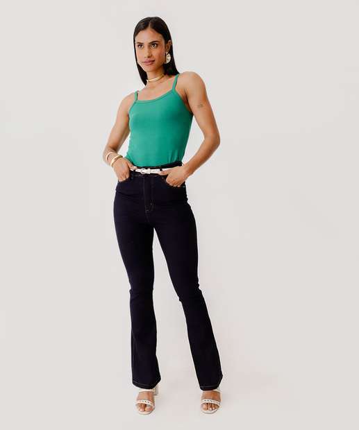 Image_Calça Feminina Jeans Flare Cintura Alta
