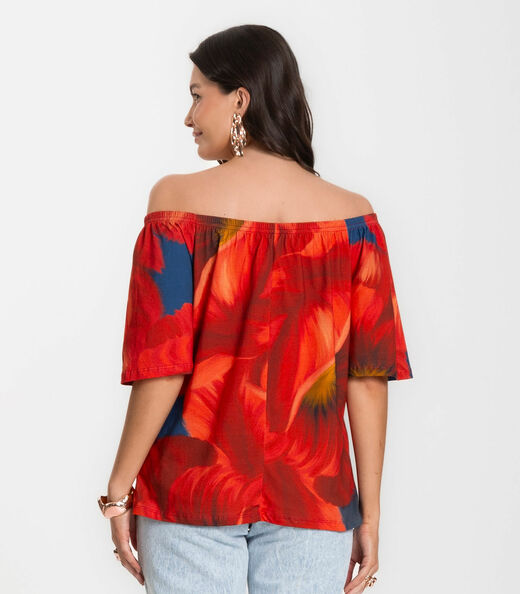 Blusa Feminina Ciganinha Infinita Cor Vermelho