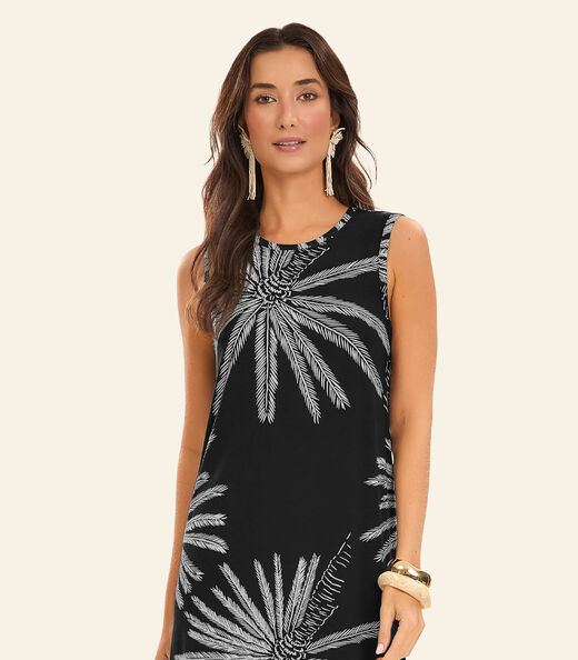 Vestido Midi Feminino Viscotorcion Rovitex Preto