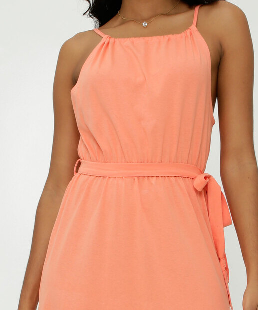 Vestido Longo Feminino Recorte Amarração Marisa