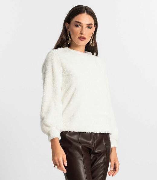 Blusão de Pelo Carneiro Feminino Endless Bege