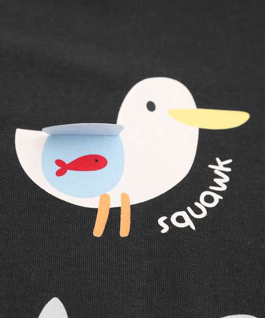 Camiseta Infantil Fundo do Mar Marisa Tam 1 a 3 Azul