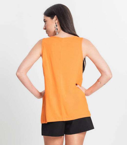 Blusa Feminina Lisa Infinita Cor Laranja