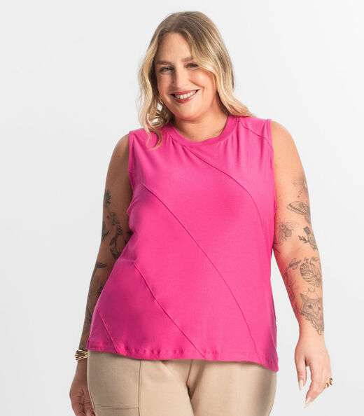 Regata Viscose Plus Size Secret Glam Rosa