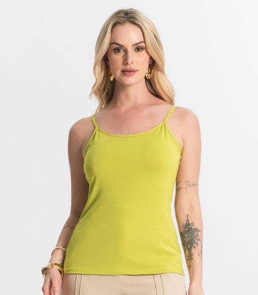 Blusa Feminina de Alças Básica Rovitex Verde