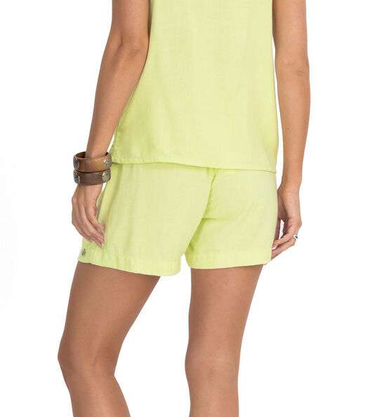 Shorts Com Bolso Feminino Em Linho Strong Endless Verde