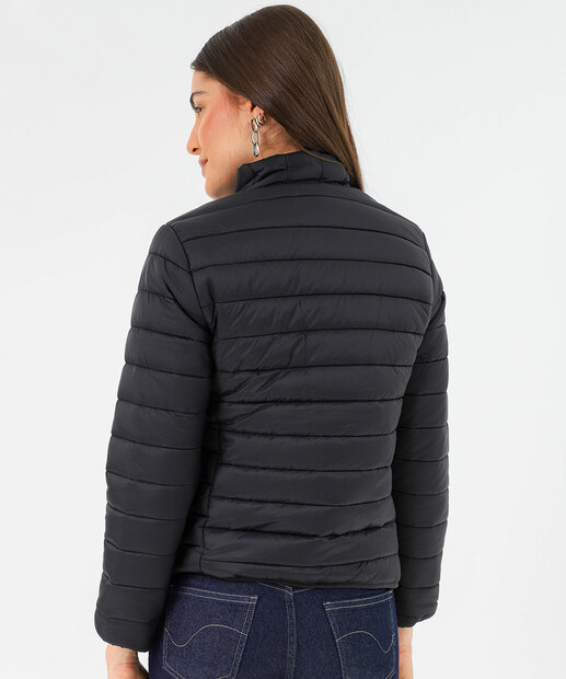 Jaqueta Feminina Puffer Bolsos Marisa Preto
