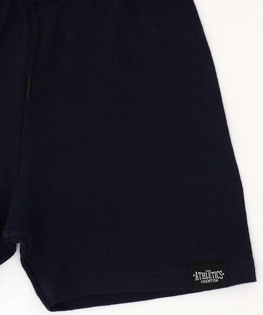 Bermuda Infantil Moletom MR Tam 4 a 10 Azul