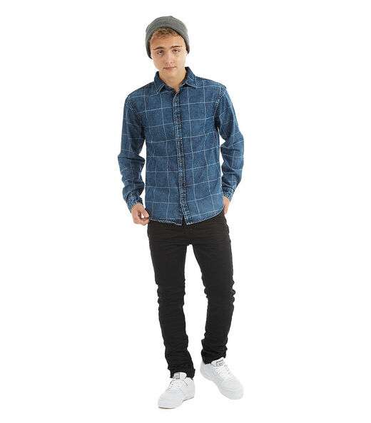 Camisa Jeans Juvenil Rovitex Teen Cinza