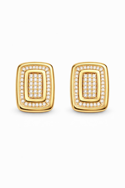 Image_Brinco Retangular com Micro Zircônias Folheado a ouro 18k