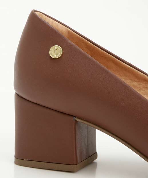 Scarpin Feminino Salto Grosso Bico Fino Via Uno