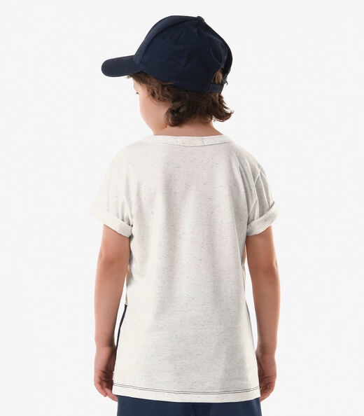 Camiseta Infantil Menino  Meia Malha Trick Nick Azul