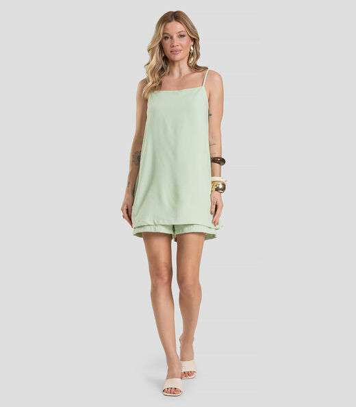 Macaquinho Feminino em Linho Dianna Verde