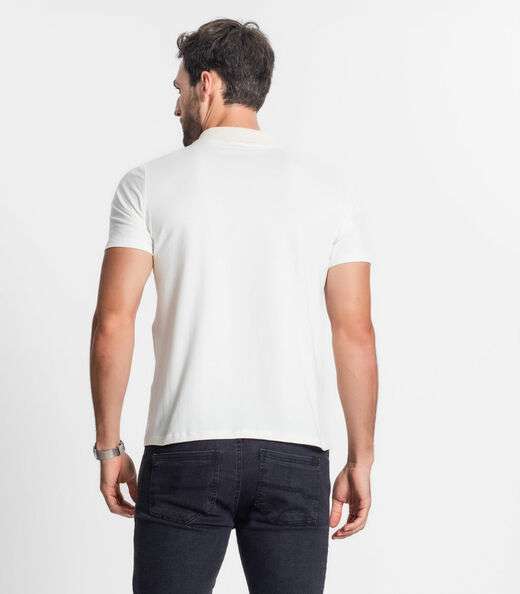 Polo Masculina Com Bolso Cotton Leve Diametro Bege
