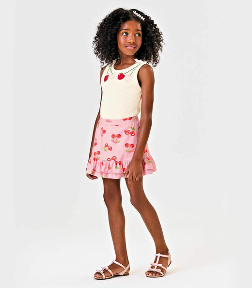 Conjunto Infantil Regata Com Saia Trick Nick Bege