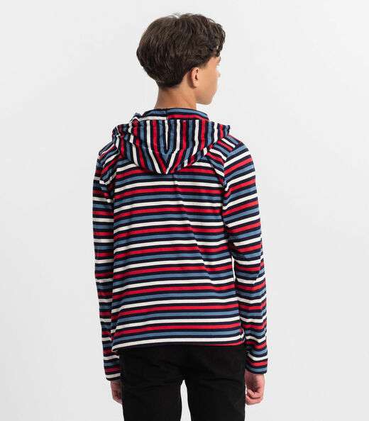 Camiseta Juvenil Menino Listrada Minty Azul