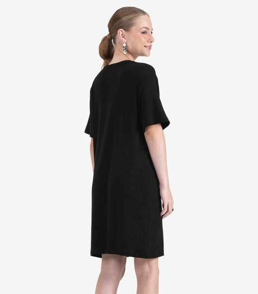 Vestido Juvenil Curto em Molecotton Minty Preto