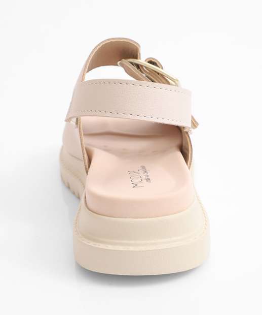 Sandália Flatform Feminina Fivela Modare Bege