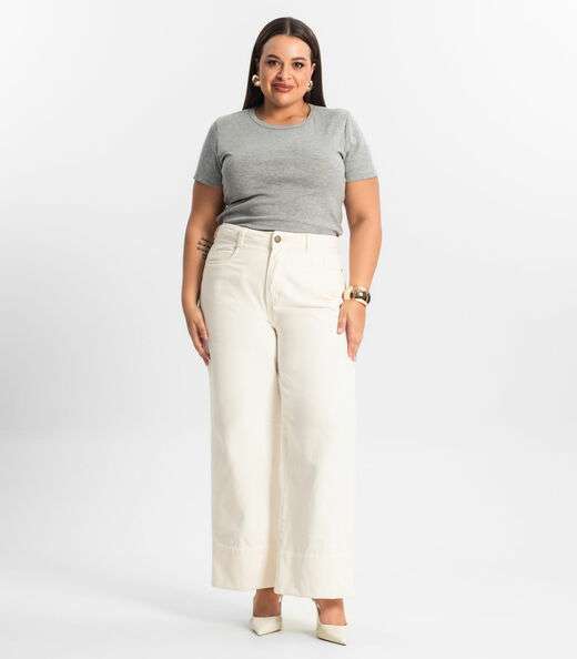 Blusa Feminina Manga Curta Ribana Sublime KO Cinza