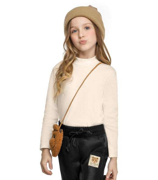Blusa Infantil Manga Longa Basic Trick Nick Bege