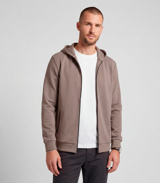 Image_Jaqueta Masculina Moletom Felpado e Capuz Diametro Marrom