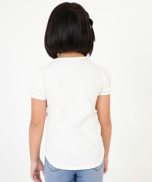 Camiseta Infantil Gato Paetê Marisa Tam 4 a 10