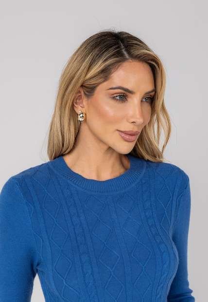 Image_Brinco Semijoia Liso Cravejado com Micro Zircônias Em Banho Ouro 18k