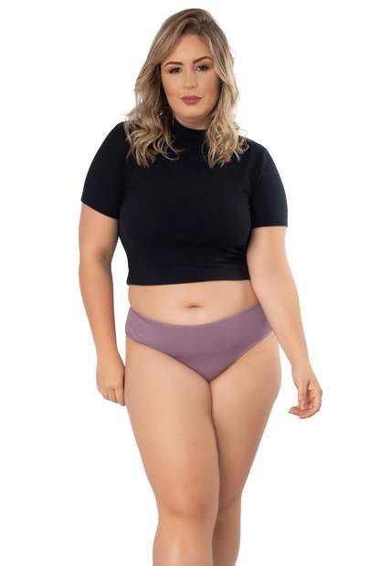 Kit 5 Calcinhas Ternura Plus Size Microfibra Fio Duplo Concept Lingerie Multicol