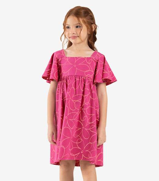 Vestido Infantil Meia Malha Rovi Kids Rosa